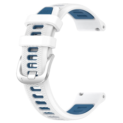 For Huawei GT2 Pro 22mm Sports Two-Color Steel Buckle Silicone Watch Band(White+Blue) - Smart Wear by PMC Jewellery | Online Shopping South Africa | PMC Jewellery