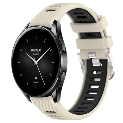 For Xiaomi Watch S2 46mm 22mm Sports Two-Color Steel Buckle Silicone Watch Band(Starlight+Black) - Smart Wear by PMC Jewellery | Online Shopping South Africa | PMC Jewellery