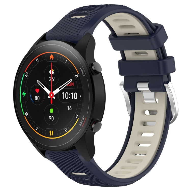 For Xiaomi MI Watch S1 Pro 22mm Sports Two-Color Steel Buckle Silicone Watch Band(Midnight Blue+Starlight) - Smart Wear by PMC Jewellery | Online Shopping South Africa | PMC Jewellery