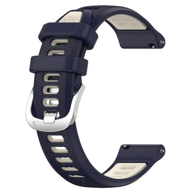 For Amazfit 3 22mm Cross Texture Two Color Silicone Steel Buckle Watch Band(Midnight Blue + Starlight) - Smart Wear by PMC Jewellery | Online Shopping South Africa | PMC Jewellery