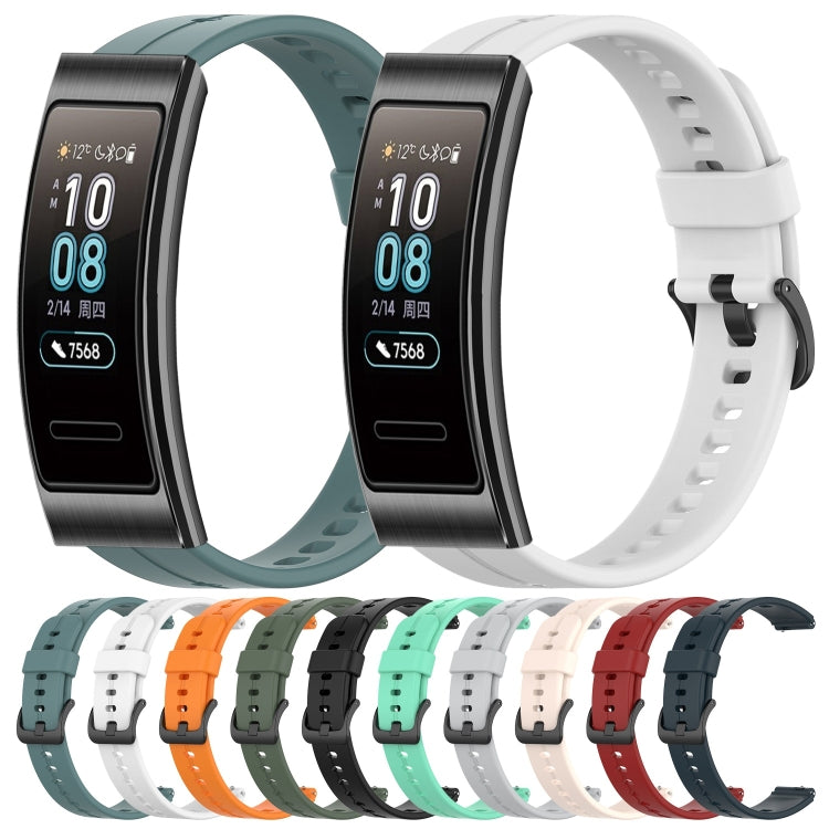 For Huawei Band 3 Solid Color Silicone Watch Band(Rock Cyan) - Smart Wear by PMC TechLife | Online Shopping South Africa | PMC TechLife