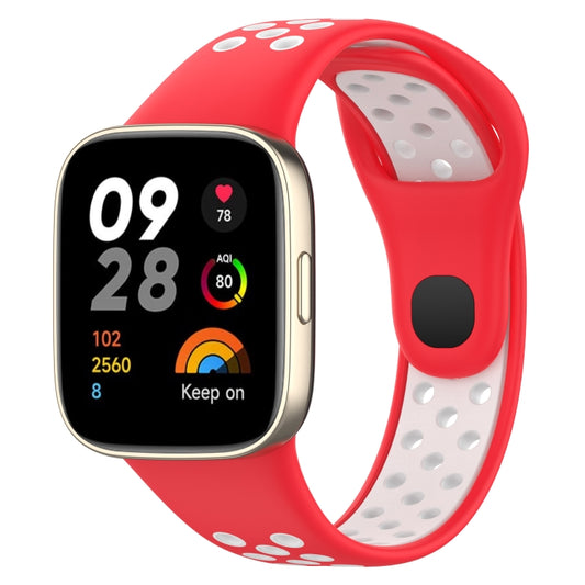 For Redmi Watch 3 Sports Two-Color Silicone Watch Band(Red+White) - Smart Wear by PMC Jewellery | Online Shopping South Africa | PMC Jewellery