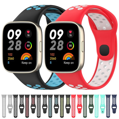 For Redmi Watch 3 Lite Sports Two-Color Silicone Watch Band(Black+White) - Smart Wear by PMC Jewellery | Online Shopping South Africa | PMC Jewellery