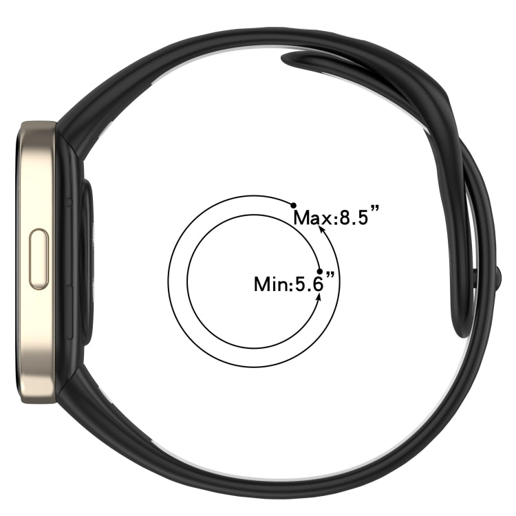 For Redmi Watch 3 Lite Sports Two-Color Silicone Watch Band(Black+White) - Smart Wear by PMC Jewellery | Online Shopping South Africa | PMC Jewellery