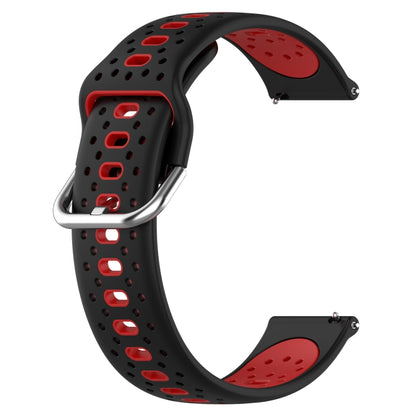 For Garmin Venu 2 Plus 20mm Breathable Two-Color Silicone Watch Band(Black+Red) - Watch Bands by PMC Jewellery | Online Shopping South Africa | PMC Jewellery