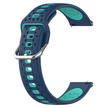 For Garmin Approach S40 20mm Breathable Two-Color Silicone Watch Band(Blue+Teal) - Watch Bands by PMC Jewellery | Online Shopping South Africa | PMC Jewellery