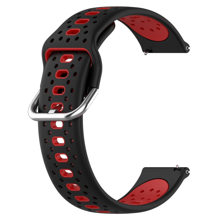 For Garmin Venu SQ 20mm Breathable Two-Color Silicone Watch Band(Black+Red) - Watch Bands by PMC Jewellery | Online Shopping South Africa | PMC Jewellery