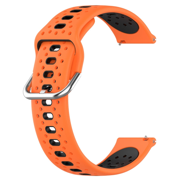 For Garmin VivoMove Luxe 20mm Breathable Two-Color Silicone Watch Band(Orange+Black) - Watch Bands by PMC Jewellery | Online Shopping South Africa | PMC Jewellery