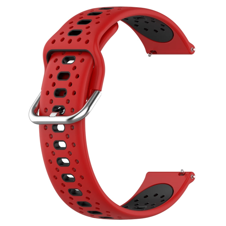 For Garmin VivoMove Luxe 20mm Breathable Two-Color Silicone Watch Band(Red+Black) - Watch Bands by PMC Jewellery | Online Shopping South Africa | PMC Jewellery