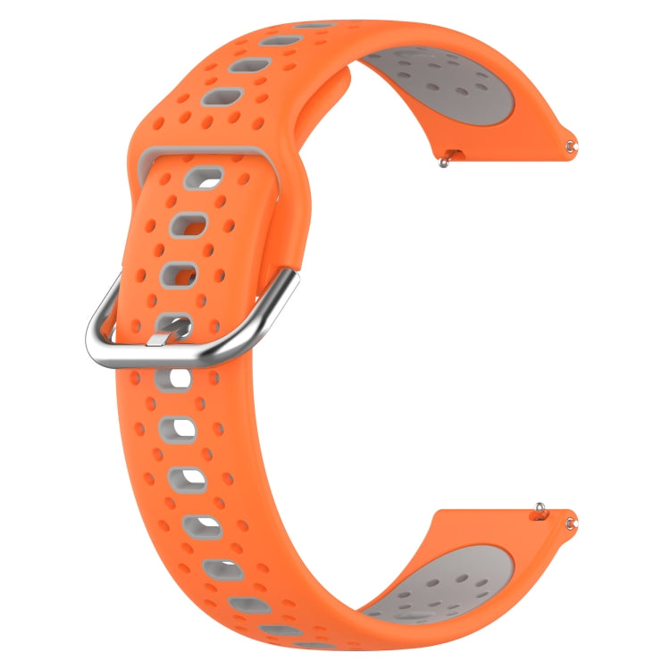 For Samsung Galaxy Watch 5 Pro 45mm 20mm Breathable Two-Color Silicone Watch Band(Orange+Grey) - Watch Bands by PMC Jewellery | Online Shopping South Africa | PMC Jewellery