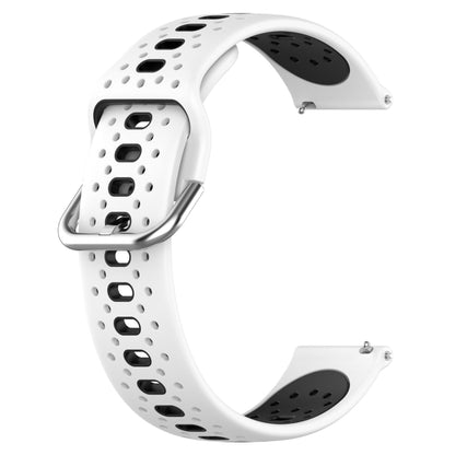 For Amazfit GTS 4 20mm Breathable Two-Color Silicone Watch Band(White+Black) - Watch Bands by PMC Jewellery | Online Shopping South Africa | PMC Jewellery