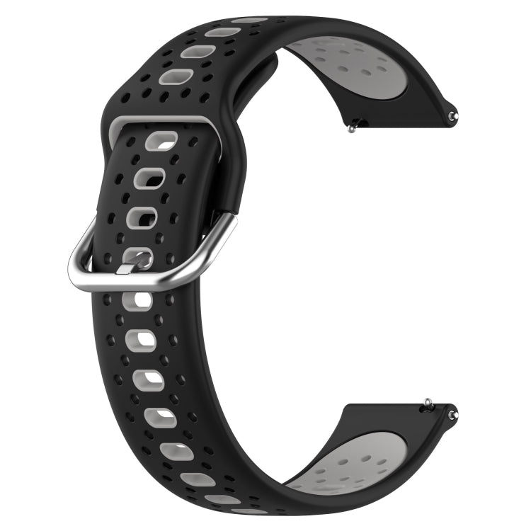 For Amazfit Pop 20mm Breathable Two-Color Silicone Watch Band(Black+Grey) - Watch Bands by PMC TechLife | Online Shopping South Africa | PMC TechLife