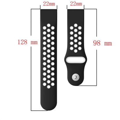 For Garmin Descent G1 22mm Sports Breathable Silicone Watch Band(Black+Grey) -  by PMC Jewellery | Online Shopping South Africa | PMC Jewellery