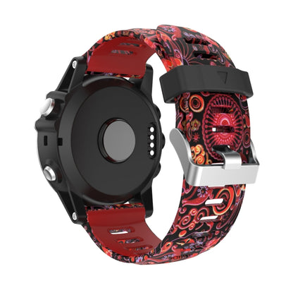 For Garmin Instinct 2X Solar 26mm Camouflage Printed Silicone Watch Band(Red+Jellyfish Camouflage) -  by PMC Jewellery | Online Shopping South Africa | PMC Jewellery
