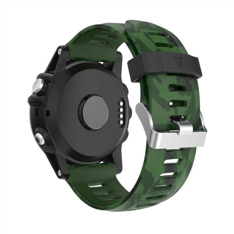 For Garmin Enduro 26mm Camouflage Printed Silicone Watch Band(Army Green+Army Camouflage) -  by PMC Jewellery | Online Shopping South Africa | PMC Jewellery