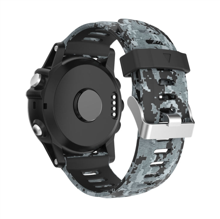 For Garmin Fenix 5X Sapphire 26mm Camouflage Printed Silicone Watch Band(Black+Digital  Camouflage) -  by PMC Jewellery | Online Shopping South Africa | PMC Jewellery