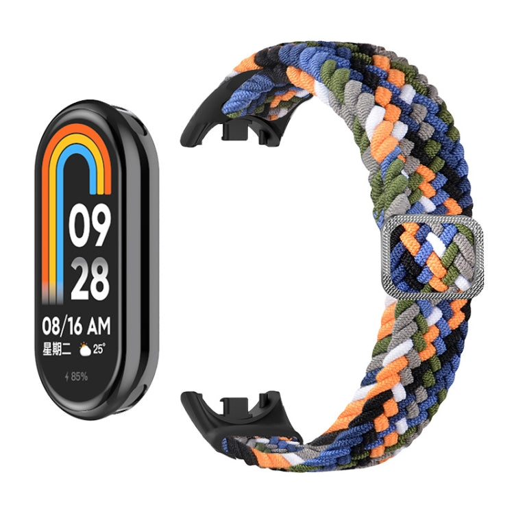 For Xiaomi Mi Band 8 ENKAY Hat-Prince 2 in 1 Set Full Coverage Screen Protector + Elastic Braided Nylon Watch Band(Colorful Blue) - Watch Bands by ENKAY | Online Shopping South Africa | PMC Jewellery | Buy Now Pay Later Mobicred