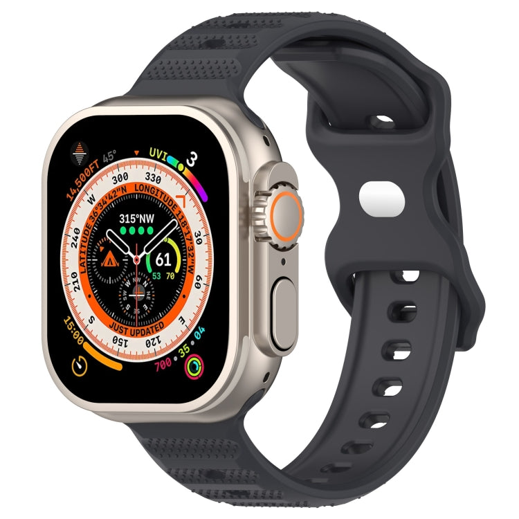 For Apple Watch SE 40mm Reverse Buckle Dot Texture Silicone Watch Band(Dark Gray) - Watch Bands by PMC TechLife | Online Shopping South Africa | PMC TechLife