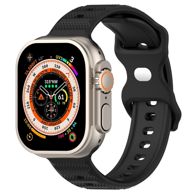 For Apple Watch 6 44mm Reverse Buckle Dot Texture Silicone Watch Band(Black) - Watch Bands by PMC TechLife | Online Shopping South Africa | PMC TechLife