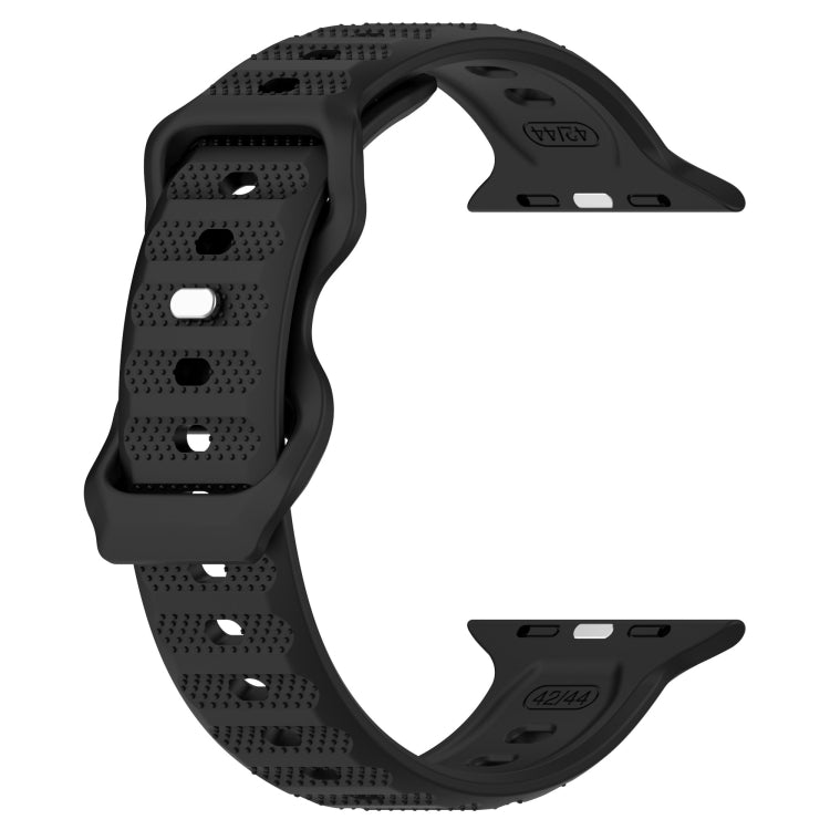 For Apple Watch 6 44mm Reverse Buckle Dot Texture Silicone Watch Band(Black) - Watch Bands by PMC TechLife | Online Shopping South Africa | PMC TechLife