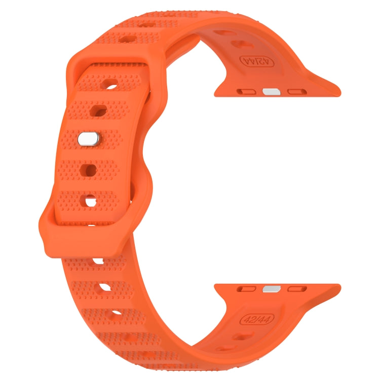For Apple Watch 6 40mm Reverse Buckle Dot Texture Silicone Watch Band(Orange) - Watch Bands by PMC TechLife | Online Shopping South Africa | PMC TechLife