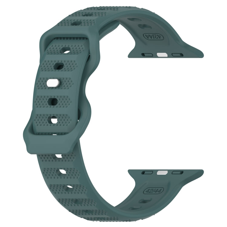 For Apple Watch 5 44mm Reverse Buckle Dot Texture Silicone Watch Band(Olive Green) - Watch Bands by PMC TechLife | Online Shopping South Africa | PMC TechLife