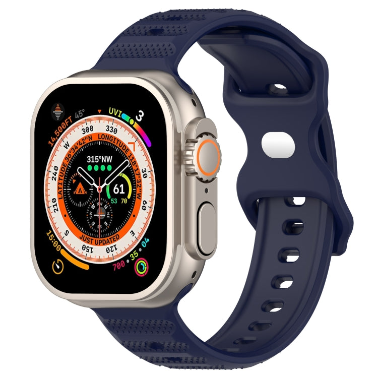 For Apple Watch 5 40mm Reverse Buckle Dot Texture Silicone Watch Band(Midnight Blue) - Watch Bands by PMC TechLife | Online Shopping South Africa | PMC TechLife
