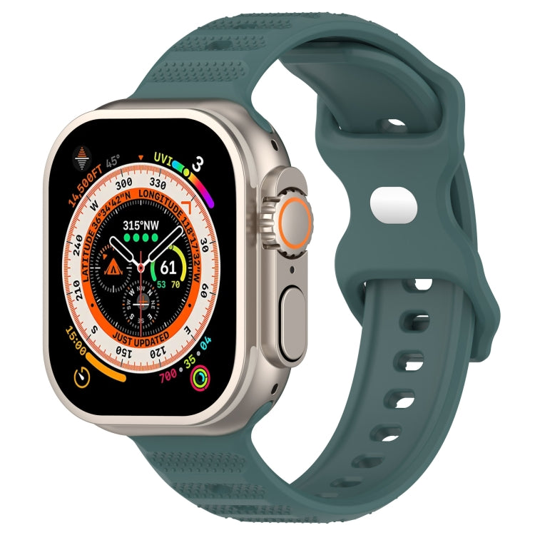 For Apple Watch 2 42mm Reverse Buckle Dot Texture Silicone Watch Band(Olive Green) - Watch Bands by PMC TechLife | Online Shopping South Africa | PMC TechLife