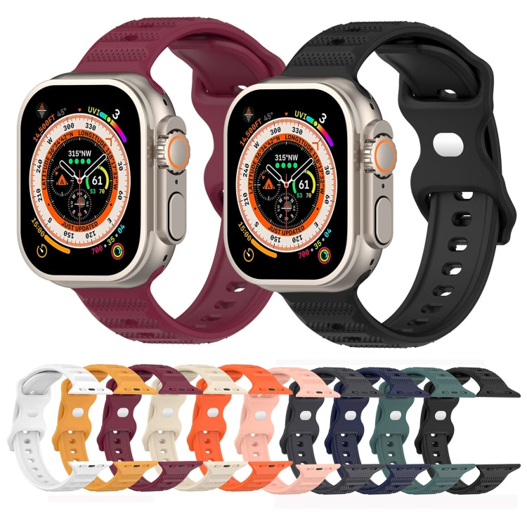 For Apple Watch SE 44mm Reverse Buckle Dot Texture Silicone Watch Band(Orange) - Watch Bands by PMC Jewellery | Online Shopping South Africa | PMC Jewellery