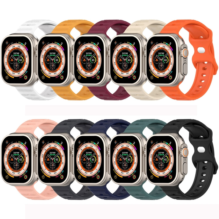 For Apple Watch 42mm Reverse Buckle Dot Texture Silicone Watch Band(Wine Red) - Watch Bands by PMC TechLife | Online Shopping South Africa | PMC TechLife