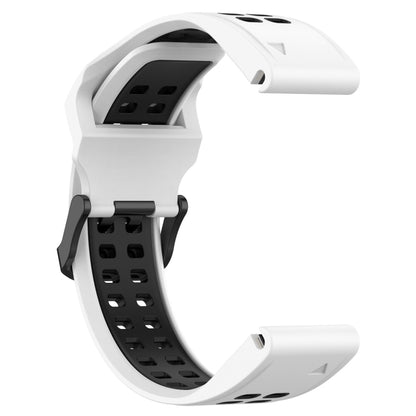 For Garmin Instinct Crossover 22mm Two-Color Reverse Buckle Silicone Watch Band(White+Black) - Watch Bands by PMC Jewellery | Online Shopping South Africa | PMC Jewellery