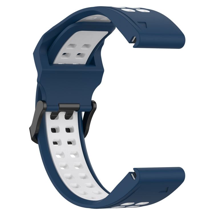 For Garmin Fenix 6 Pro 22mm Two-Color Reverse Buckle Silicone Watch Band(Blue+White) - Watch Bands by PMC Jewellery | Online Shopping South Africa | PMC Jewellery