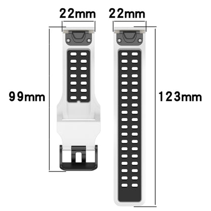 For Garmin Fenix 6 Pro 22mm Two-Color Reverse Buckle Silicone Watch Band(Black+Yellow) - Watch Bands by PMC Jewellery | Online Shopping South Africa | PMC Jewellery