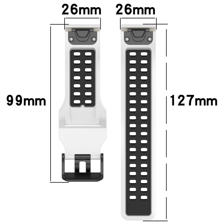 For Garmin D2 Delta PX 26mm Two-Color Reverse Buckle Silicone Watch Band(Black+Grey) - Watch Bands by PMC Jewellery | Online Shopping South Africa | PMC Jewellery