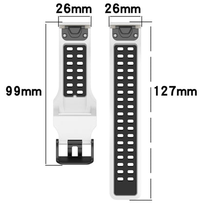 For Garmin Epix Pro 51mm 26mm Two-Color Reverse Buckle Silicone Watch Band(Black+Grey) - Watch Bands by PMC Jewellery | Online Shopping South Africa | PMC Jewellery