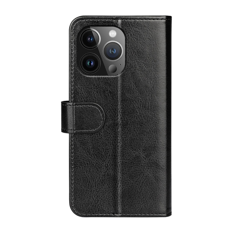 For iPhone 15 Pro R64 Texture Horizontal Flip Leather Phone Case(Black) - iPhone 15 Pro Cases by PMC Jewellery | Online Shopping South Africa | PMC Jewellery