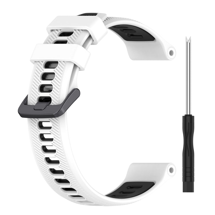 For Garmin Instinct 2 Sports Two-Color Silicone Watch Band(White+Black) - Watch Bands by PMC Jewellery | Online Shopping South Africa | PMC Jewellery