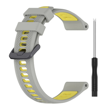 For Garmin Instinct 2 Sports Two-Color Silicone Watch Band(Grey+Yellow) - Watch Bands by PMC Jewellery | Online Shopping South Africa | PMC Jewellery