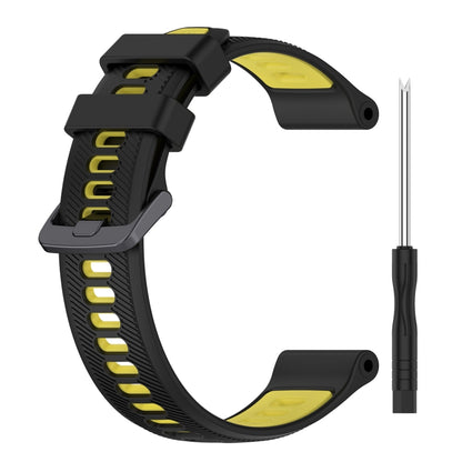 For Garmin Approach S62 Sports Two-Color Silicone Watch Band(Black+Yellow) - Watch Bands by PMC Jewellery | Online Shopping South Africa | PMC Jewellery