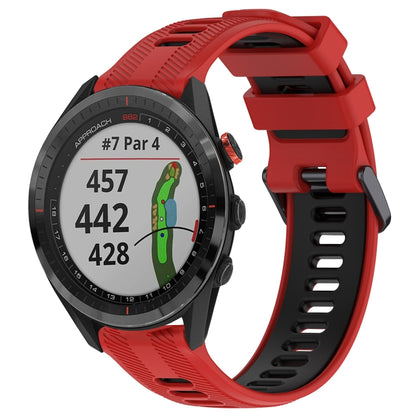 For Garmin Approach S62 Sports Two-Color Silicone Watch Band(Red+Black) - Watch Bands by PMC Jewellery | Online Shopping South Africa | PMC Jewellery