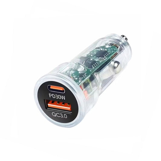 P35 48W PD30W+QC3.0 18W USB Transparent Car Quick Charge(Transparent) - Car Charger by PMC Jewellery | Online Shopping South Africa | PMC Jewellery