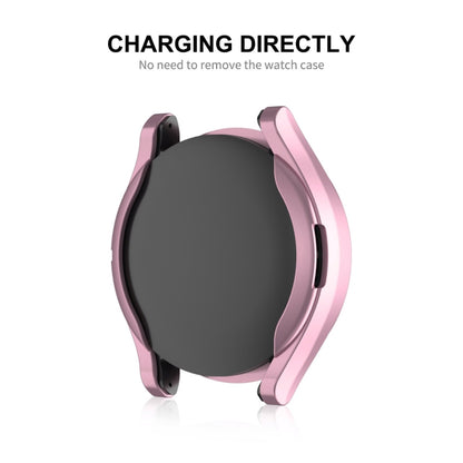 For Samsung Galaxy Watch6 Classic 47mm ENKAY Hat-Prince Electroplated Soft TPU Case + 0.2mm 9H Glass Screen Protector(Pink) - Watch Cases by ENKAY | Online Shopping South Africa | PMC Jewellery