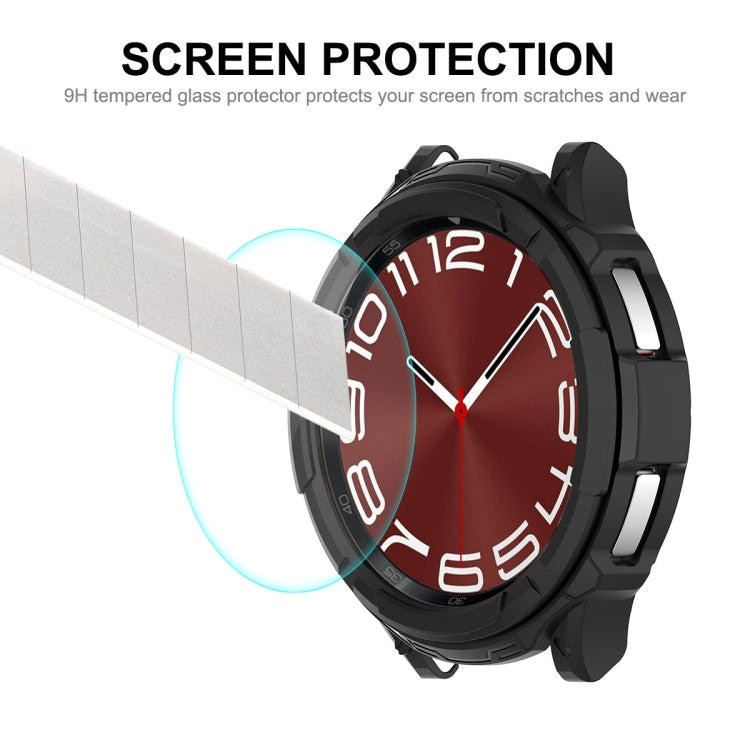 For Samsung Galaxy Watch6 Classic 43mm ENKAY Hat-Prince 2 in 1 TPU Armor Watch Case + 0.2mm 9H Tempered Glass Screen Protector(Black) - Watch Cases by ENKAY | Online Shopping South Africa | PMC Jewellery