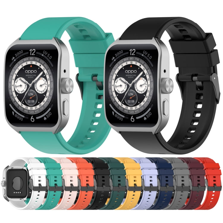 For OPPO Watch 4 Pro 22mm Solid Color Silicone Watch Band(Black) -  by PMC TechLife | Online Shopping South Africa | PMC TechLife