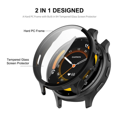 Compatible with Garmin Venu 3 ENKAY Hat-Prince Full Coverage PC + Tempered Glass Film Integrated Watch Case(Black) - Watch Cases by ENKAY | Online Shopping South Africa | PMC Jewellery | Buy Now Pay Later Mobicred