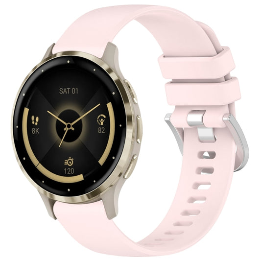 Compatible with Garmin Venu 3S Liquid Glossy Silver Buckle Silicone Watch Band(Pink) - Watch Bands by PMC Jewellery | Online Shopping South Africa | PMC Jewellery | Buy Now Pay Later Mobicred