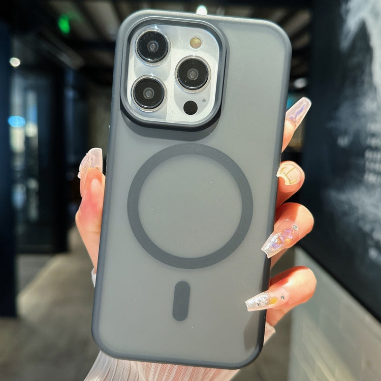 For iPhone 13 Pro Max Transparent TPU Hybrid PC Magsafe Phone Case(Black) - iPhone 13 Pro Max Cases by PMC TechLife | Online Shopping South Africa | PMC TechLife | Buy Now Pay Later Mobicred