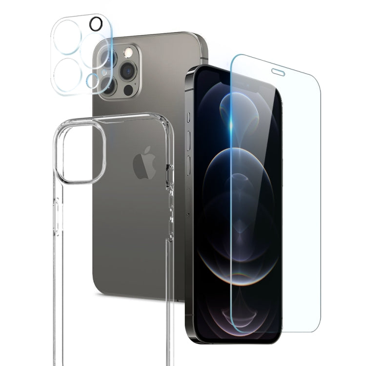 For iPhone 12 Pro Max NORTHJO 3 in 1 TPU Phone Case with Screen Film and Lens Film(Clear) - iPhone 12 Pro Max Cases by NORTHJO | Online Shopping South Africa | PMC TechLife | Buy Now Pay Later Mobicred
