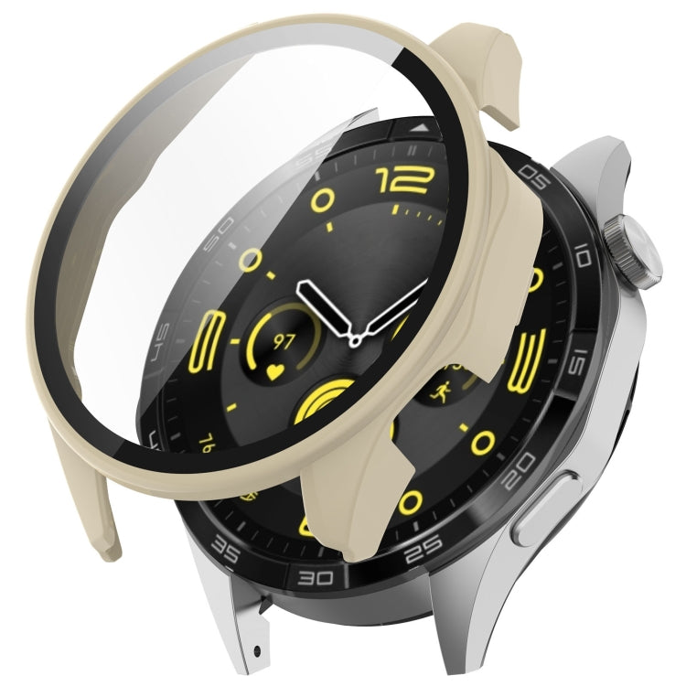 For Honor Watch 4 Pro PC+Tempered Glass Integrated Smart Watch Case(Ivory White) - free shipping - PMC TechLife - Order now!