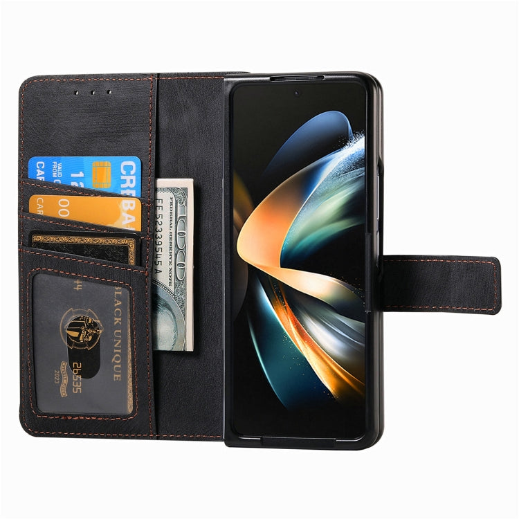 For Samsung Galaxy Z Fold4 Retro MagSafe Magnetic Zipper Wallet Leather Phone Case(Black) - Galaxy Z Fold4 5G Cases by PMC Jewellery | Online Shopping South Africa | PMC Jewellery